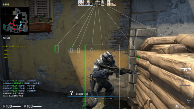 CSGO魔女免费辅助_方框透视,显示血量,射线绘制